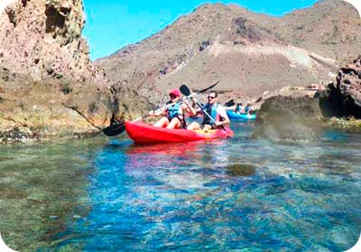 ruta en kayak piragua Cabo de Gata