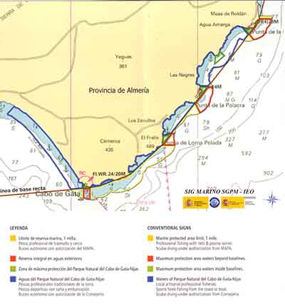 Mapa reserva marina Cabo de Gata